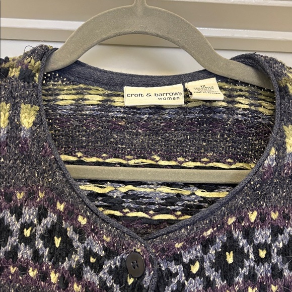 Croft & Barrow Blue and Green Knit Cardigan - Picture 7 of 8